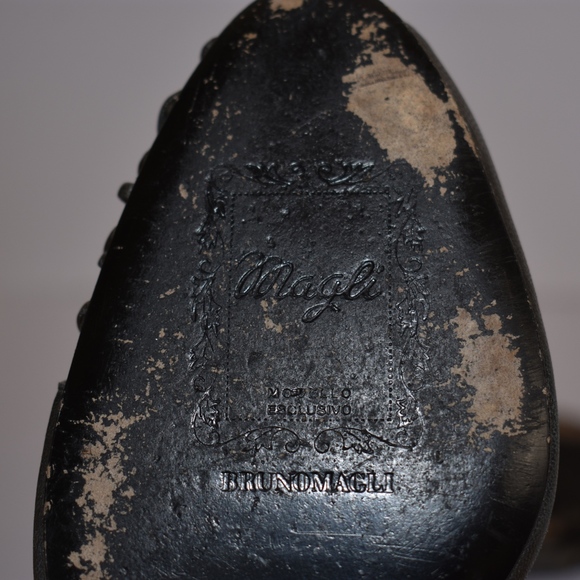 Vintage Women's Bruno Magli Pewter Slingback Heels 40/9 - Picture 6 of 6